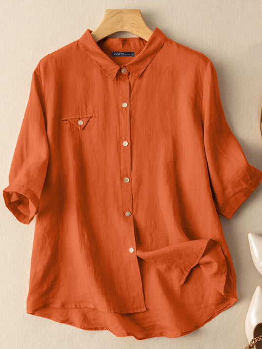 Orange long top-tunic for women